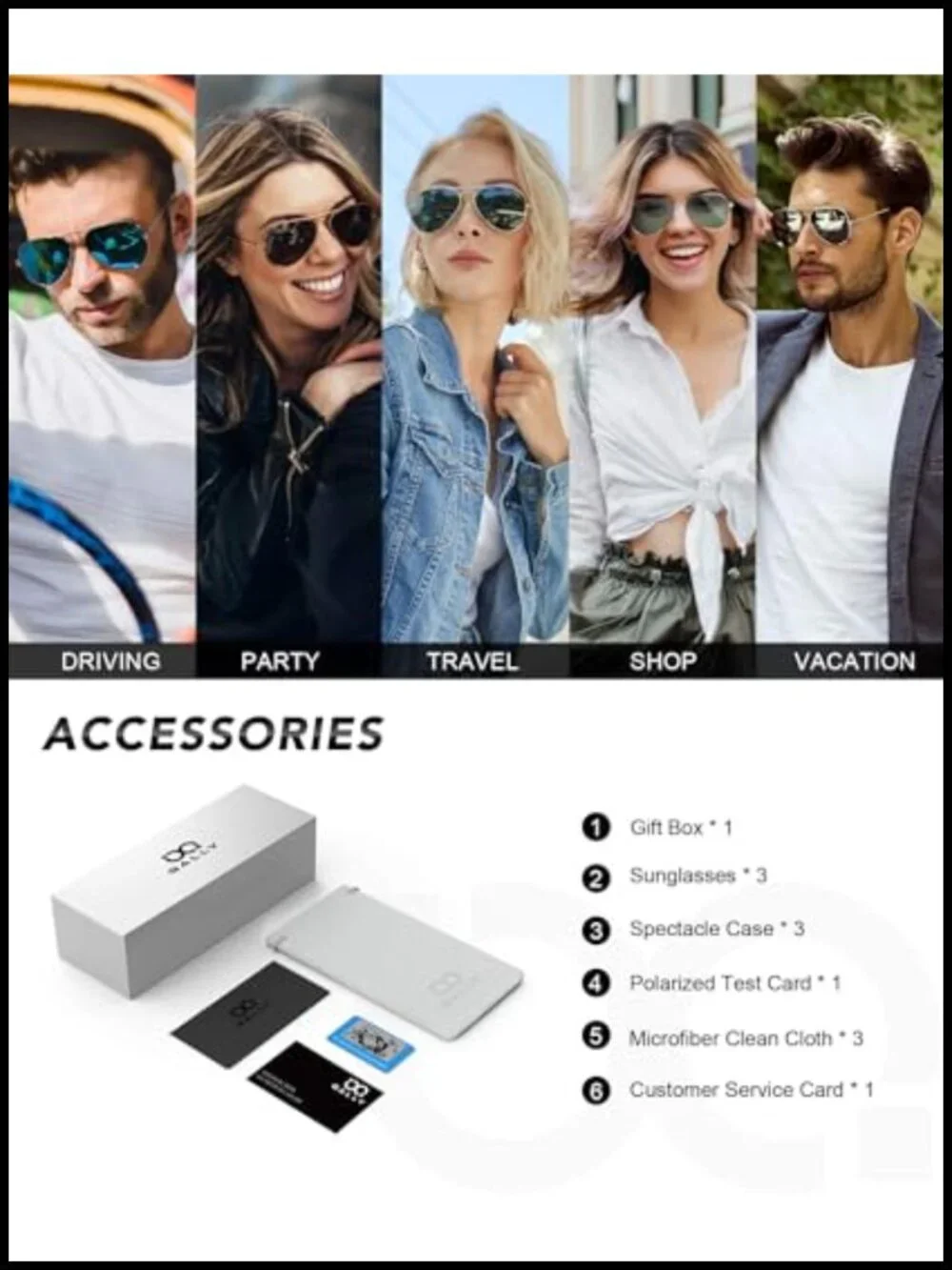 Polarized Aviator Sunglasses for Driving with UV Protection